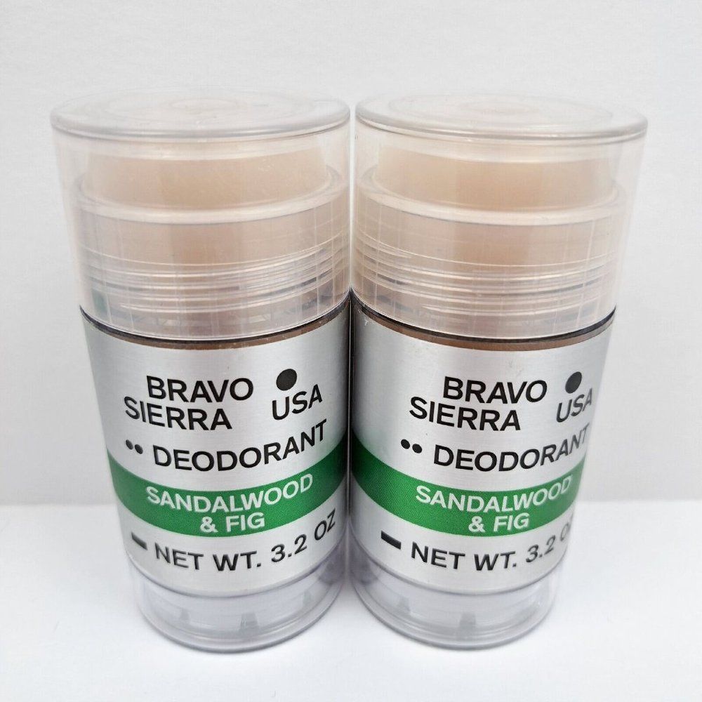 Bravo Sierra Deodorant Sandalwood Fig Qty 2 Sticks USA Aluminum Free